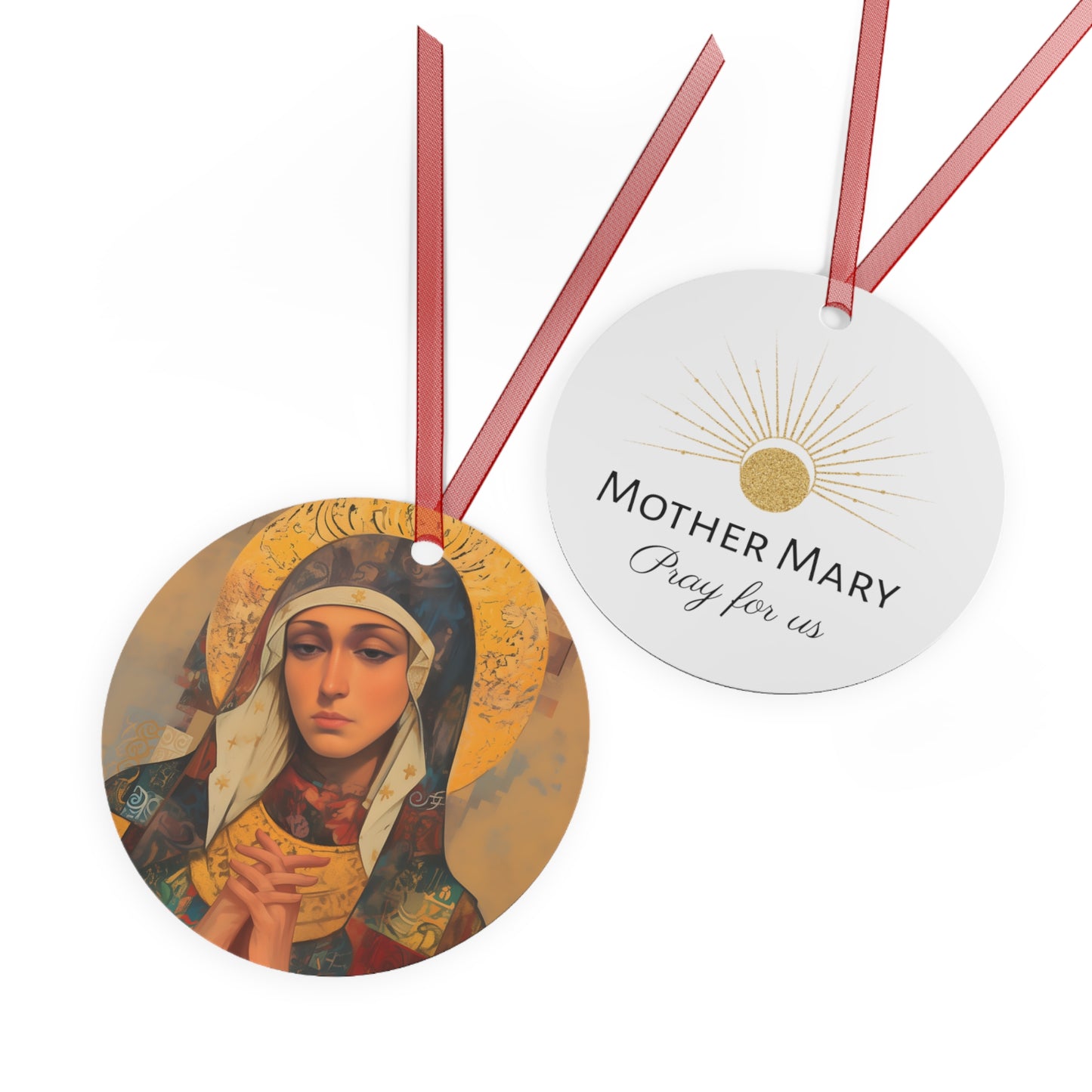 Virgin Mary - Holy Mother of Grace Metal Ornament - Religious Holiday Christmas Ornament and Keepsake - Catholic Keepsake