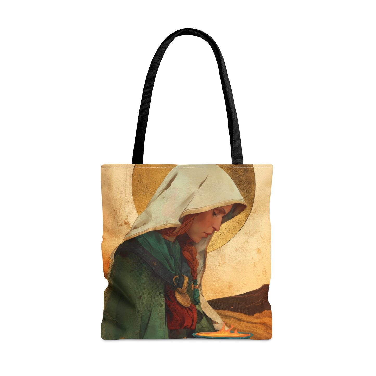 Saint Brigid of Ireland / Kildare Tote Bag - Large Medium Small Faith Art Bag - Catholic Faith Purse - Religious - Prayer Bag - Devotional