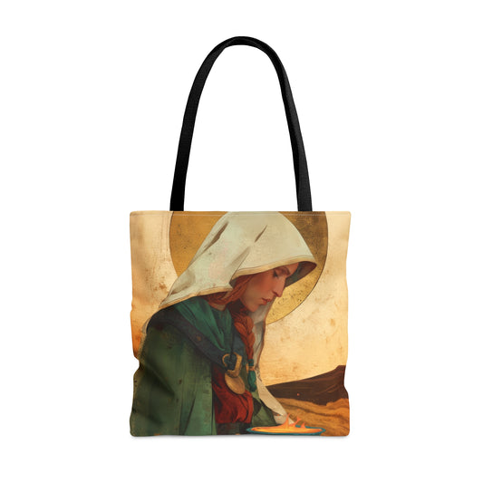 Saint Brigid of Ireland / Kildare Tote Bag - Large Medium Small Faith Art Bag - Catholic Faith Purse - Religious - Prayer Bag - Devotional