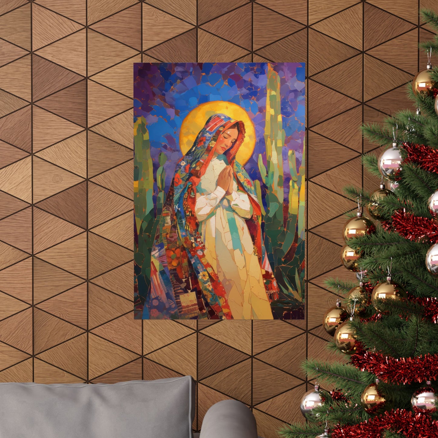 Radiant Light of Our Lady of Guadalupe Poster Print - Sanctified Souls Print - Multiple Sizes - Premium Posters - Catholic Art