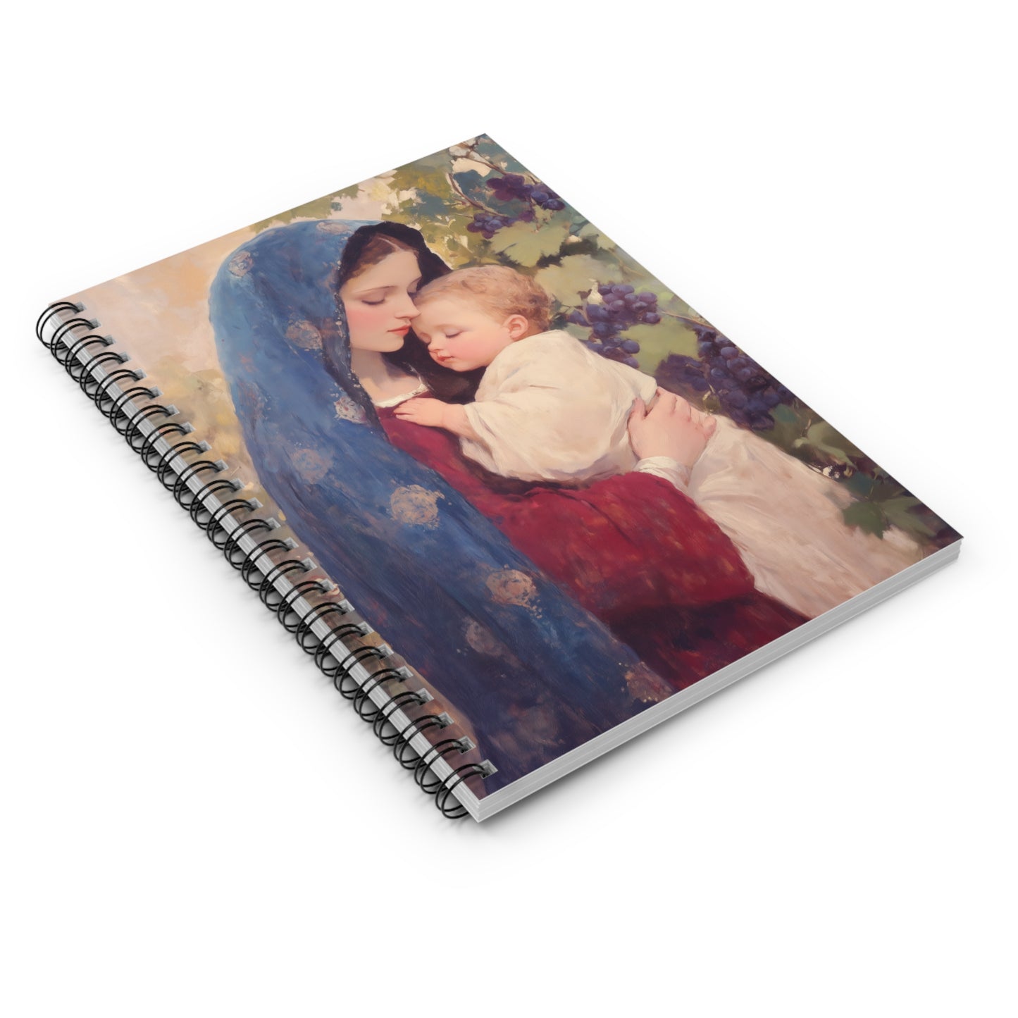 Our Lady of the Grapes / Out Lady of the Harvest - Sanctified Souls Art - Religious Based Notebook - Spiral Notebook - Mother Mary Art