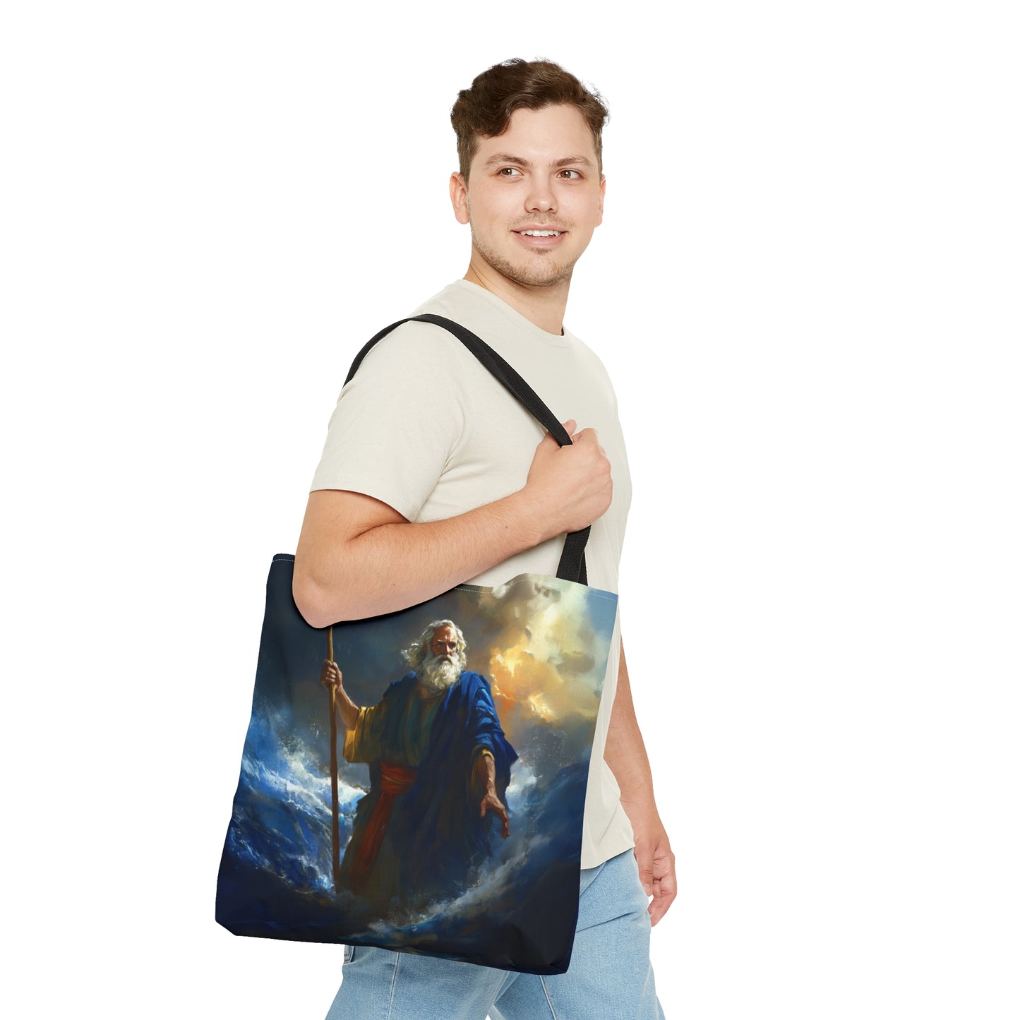 Moses Before the Trembling Sea - Tote Bag - Large Medium Small Faith Art Bag - Catholic Faith Purse