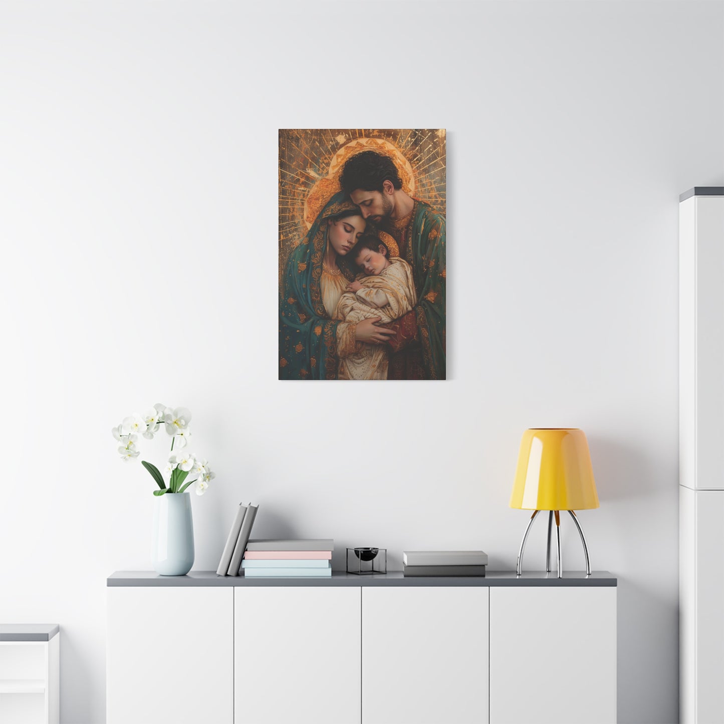 Divine Harmony - The Holy Family - Museum Wrapped Canvas - Sanctified Souls Print - Religious Art - Jesus, Mary and Joseph Art