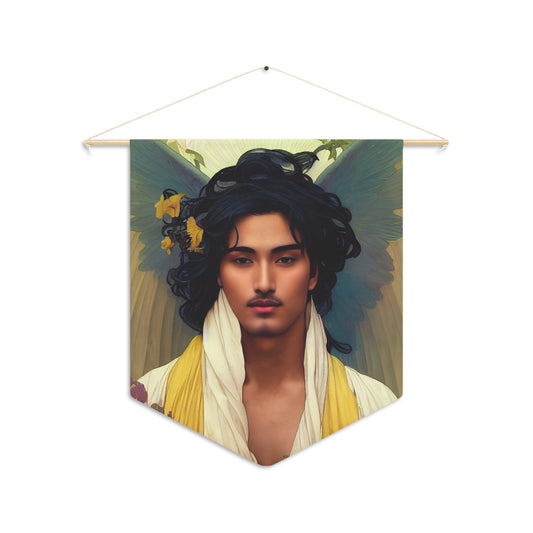 The Archangel Michael Wall Banner / Wall Hanging - Guardian Angel art - Large Print Wall Art - 18" x 21" - Faithful Angel Magic Divine