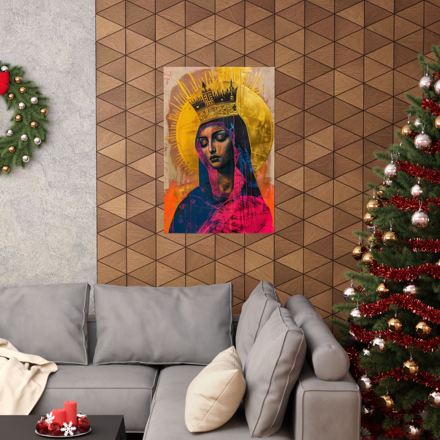 Mother Mary - Queen of the Universe Poster Print - Sanctified Souls Print - Multiple Sizes - Premium Posters - Catholic Art