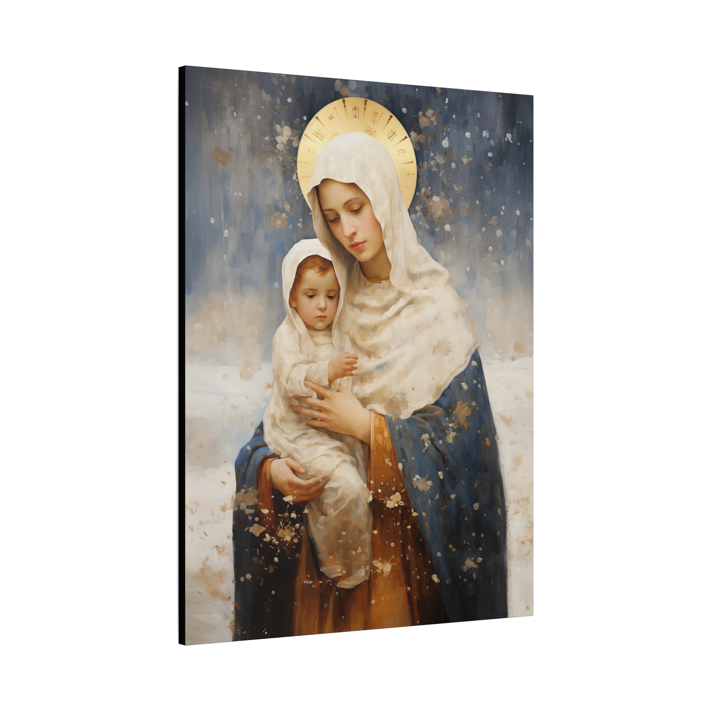 Winter's Grace : Our Lady of the Snows Canvas Print - Multiple Sizes - Catholic Home art - Gallery Wrapped Canvas - Sanctified Souls Print