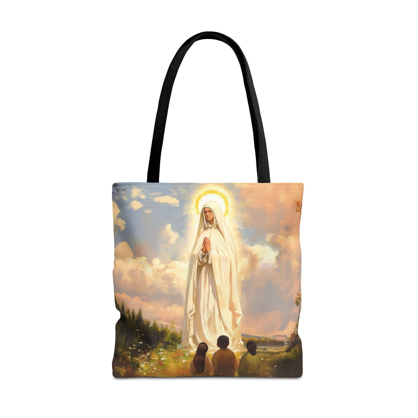Our Lady of Fátima Tote Bag - Large Medium Small Faith Art Bag - Catholic Faith Purse - Religious Carry All Reusable Tote Bag