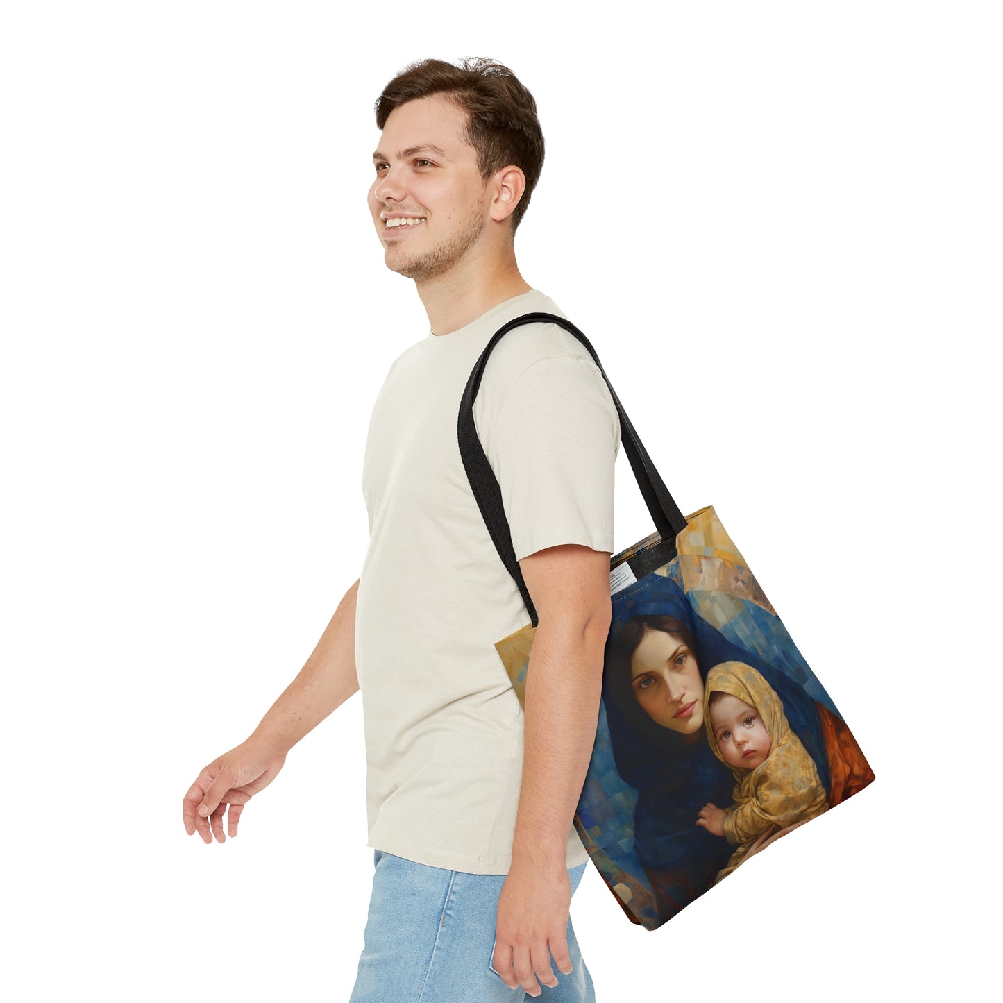 Maternal Seraph - Virgin Mary and Infant Jesus Tote Bag - Large Medium Small Faith Art Bag - Re usable Tote Purse - Catholic Art Bag