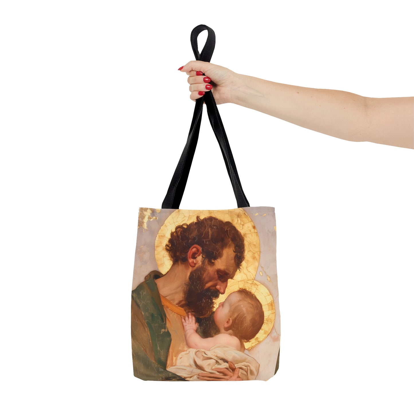 Saint Joseph, Pillar of the Holy Family - Tote Bag - Large Medium Small Faith Art Bag - Catholic Faith Purse - Double Sided