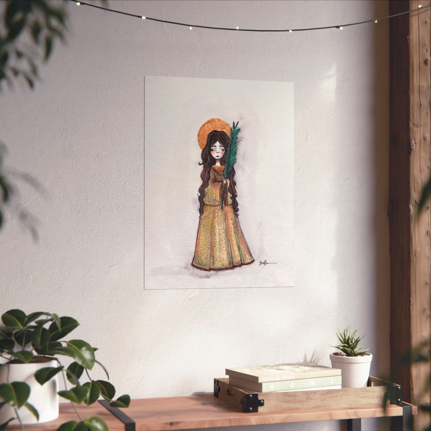 Saint Hope Poster - Hand-Drawn Art | Catholic Art Print | Faith Hope and Charity Middle Sister | Devotional Wall Art | Sanctified Solocosmo