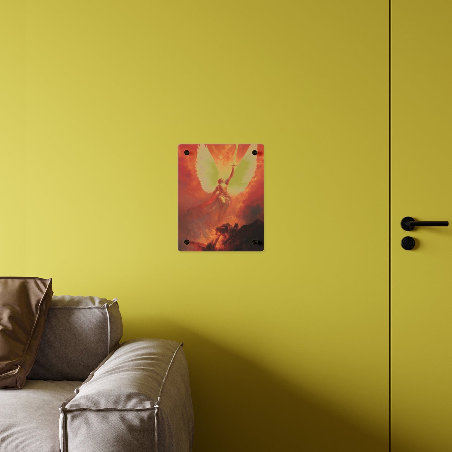 Saint Michael the Archangel  Wall Art Panel - Ready to Hang Acrylic Print - Catholic Saint Art - Patron Saint Print - No Frame needed
