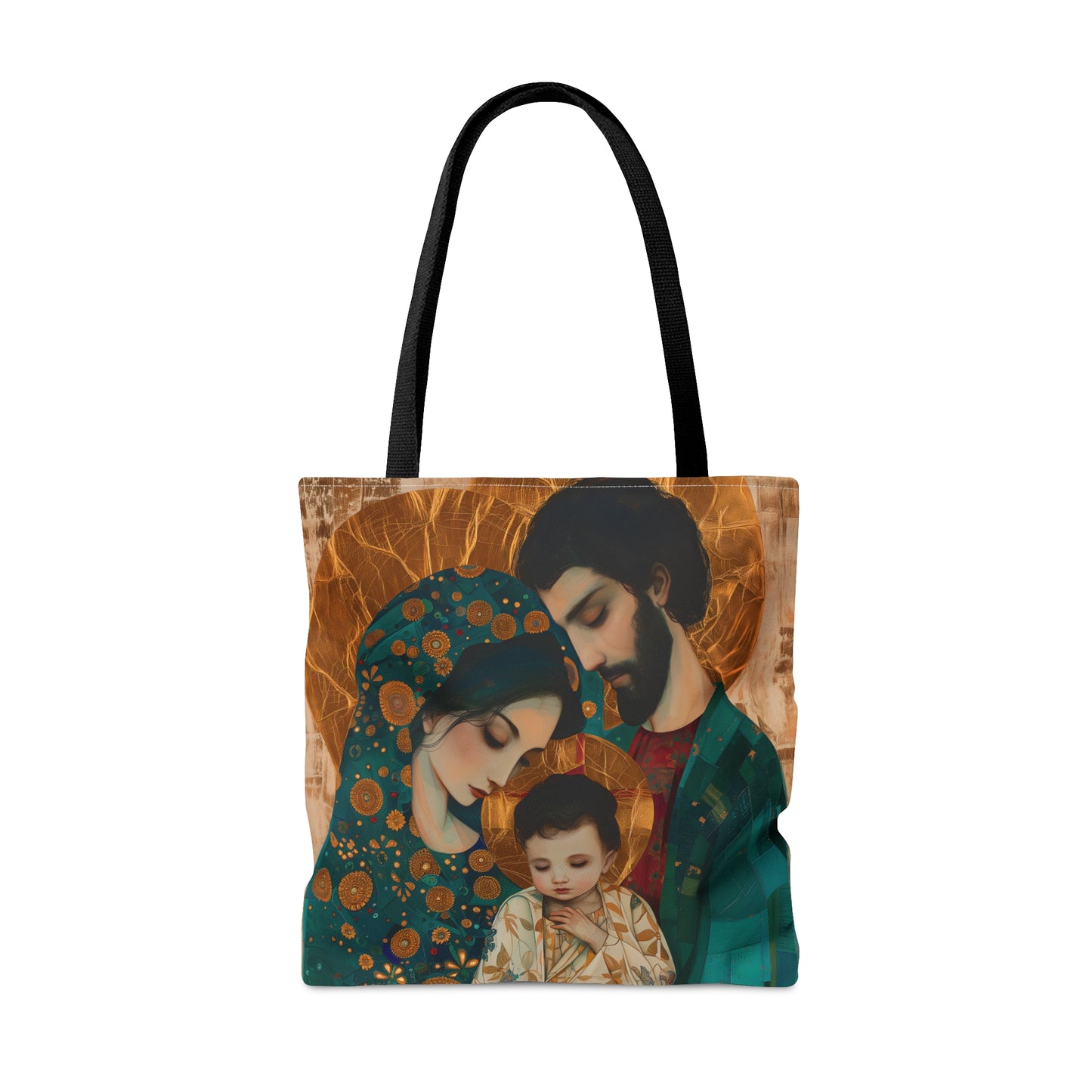 Sacred Love - Mary, Joseph, and the Infant Jesus Tote Bag - Large Medium Small Faith Art Bag - Holy Family Art purse - Double Sided