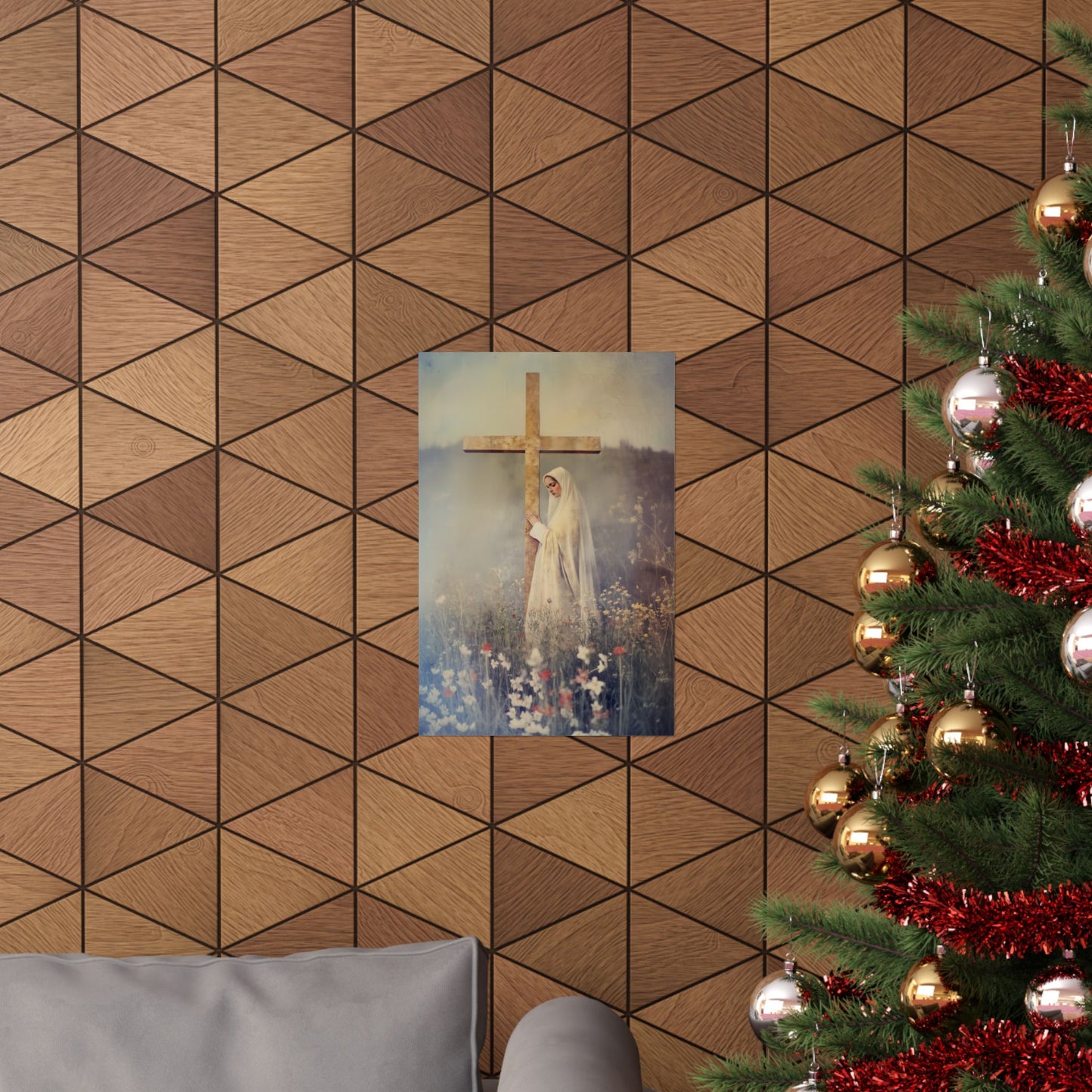 The Feast of the Exaltation of the Holy Cross - Sanctified Souls Print - Multiple Sizes - Premium Posters - Catholic Art - Christian Home