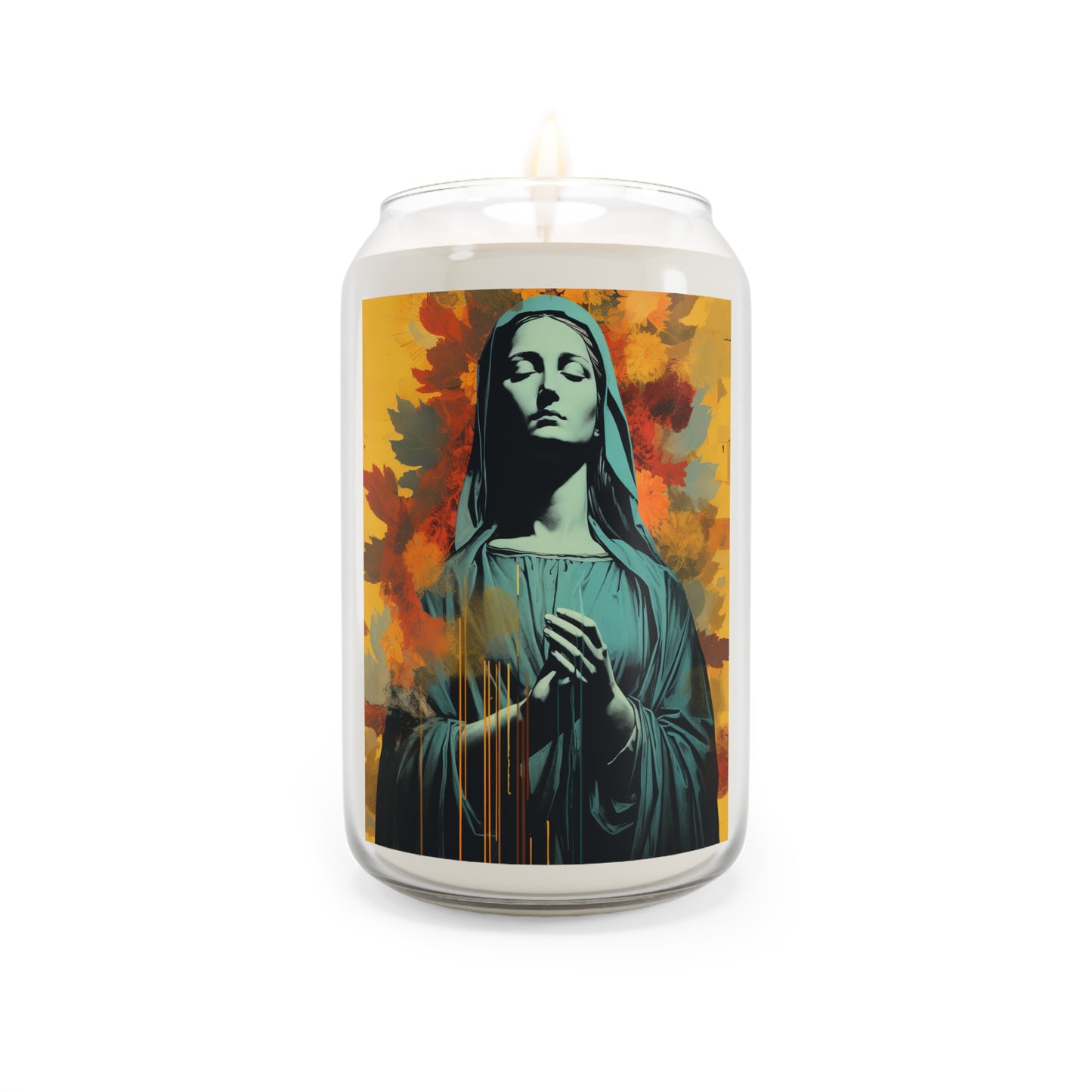 Virgin of Peace - Mother Mary Collage Art - Scented Prayer Candle, 13.75oz - Tall Size - Religious Prayer Candle - Catholic Art - Religious