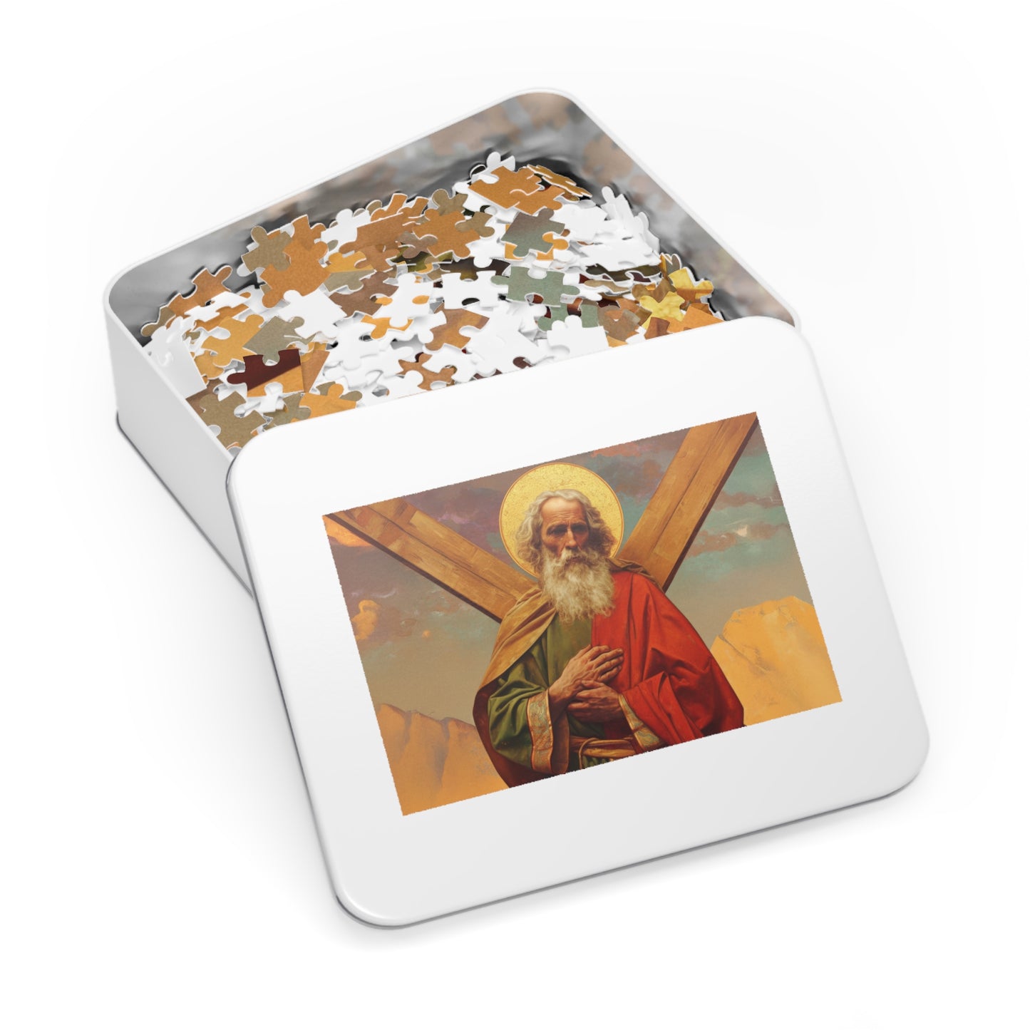 Saint Andrew the Apostle - - Puzzle and Keepsake Tin - Religious Jigsaw Puzzle (30, 110, 252, 500,1000-Piece) - Religious Puzzle