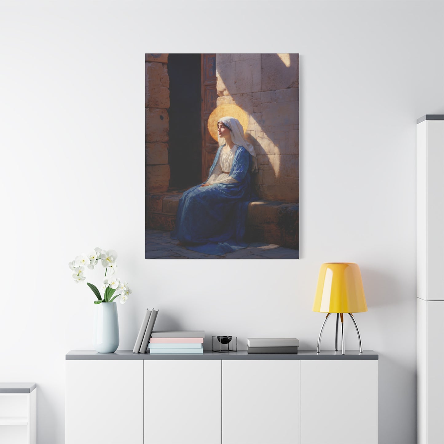 The Quiet Fiat That Split the Darkness, Mary's Yes - Gallery Wrapped Canvas - Print - Religious Art for your Home - Catholic Art