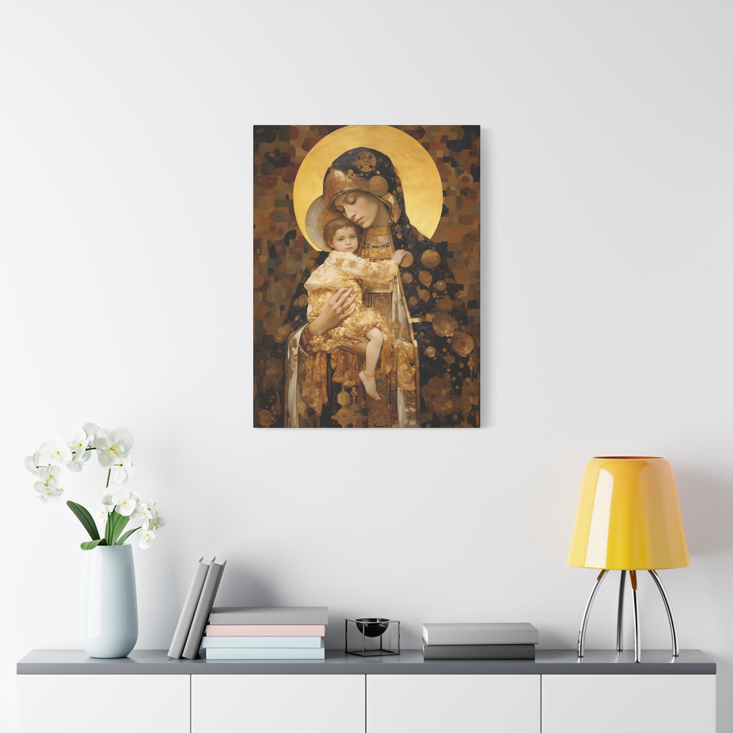The Light of Love - Museum Wrapped Canvas - Sanctified Souls Print - Religious Art for your Home - The Virgin Mary and The Christ Child