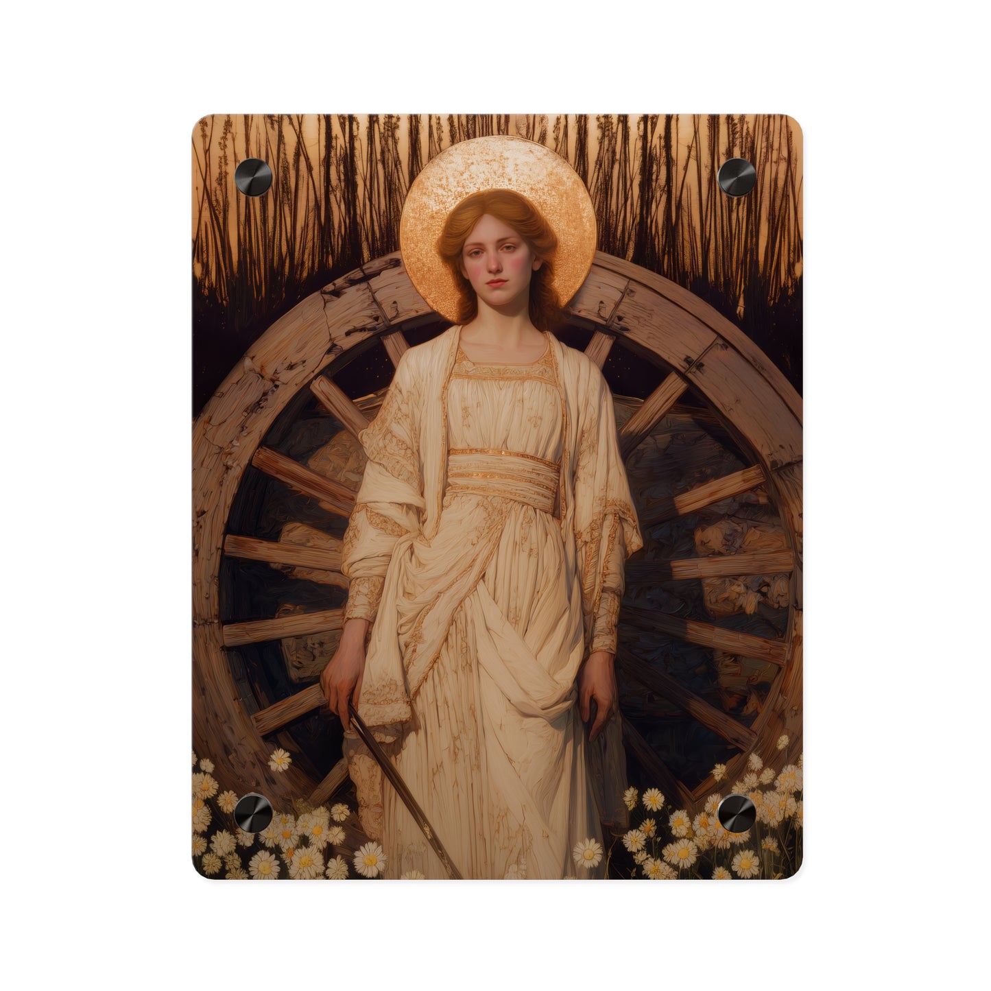 Saint Catherine of Alexandria Wall Art Panel - Ready to Hang Acrylic Print - Catholic Saint Art - Patron Saint Print - No Frame needed