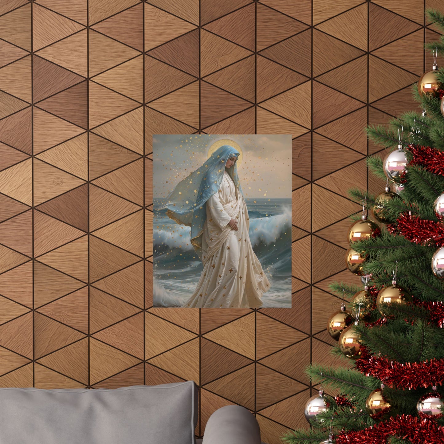 Ocean's Embrace - Devotion to Our Lady poster print - Sanctified Souls - Multiple Sizes - Premium Matte Posters - Our Lady Star of the Sea