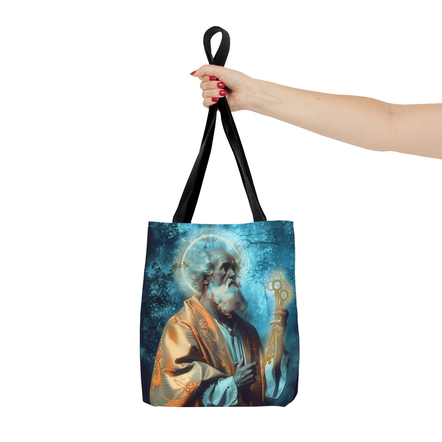 Saint Peter Tote Bag - Large Medium Small Faith Art Bag - Catholic Faith Purse - Religious Carry All Reusable Tote Bag