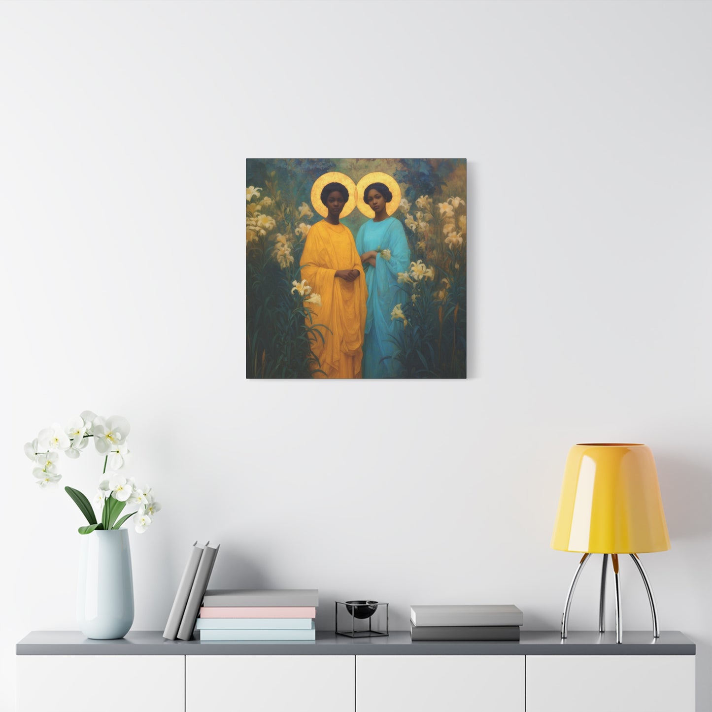 Saint Perpetua and Saint Felicity -  Museum Wrapped Canvas - Sanctified Souls Print - Religious Art for your Home - Catholic Saint Art