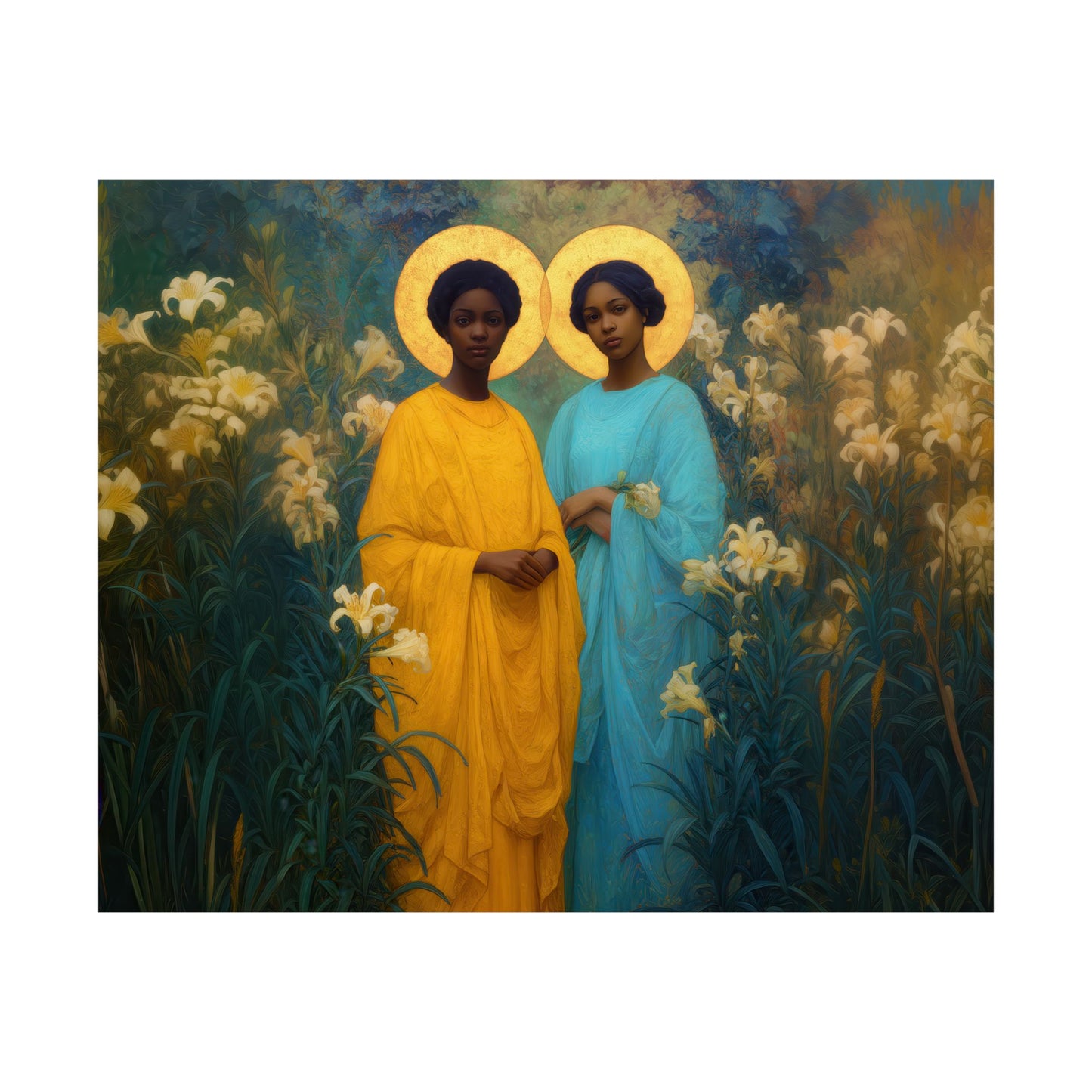Saint Perpetua and Saint Felicity  - Sanctified Souls Print - Multiple Sizes - Premium Posters - Catholic Art - Christian Home Decor Artwork