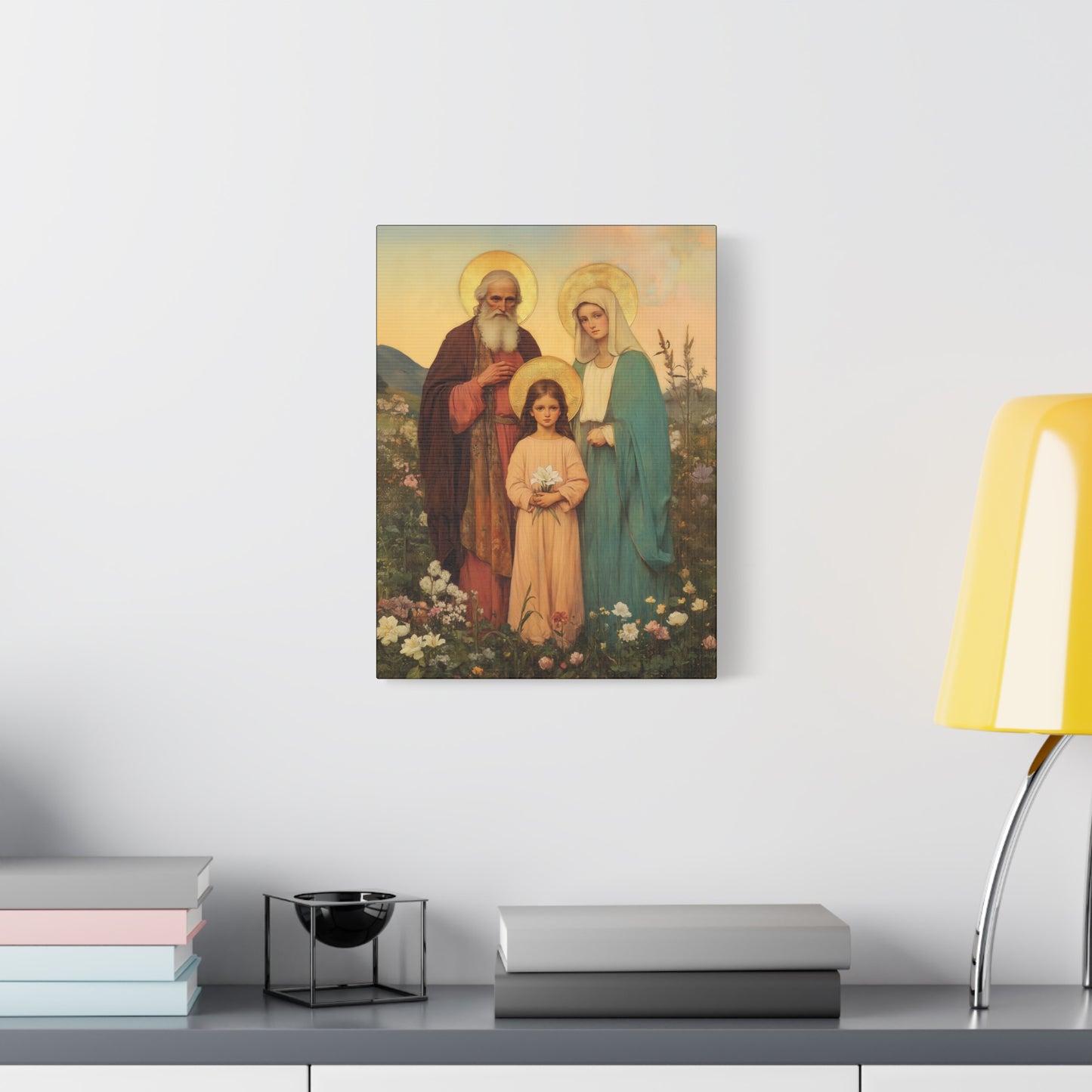 Saints Joachim and Anne with Young Mary - Gallery Wrapped Canvas - Print - Religious Art for your Home - Catholic Art