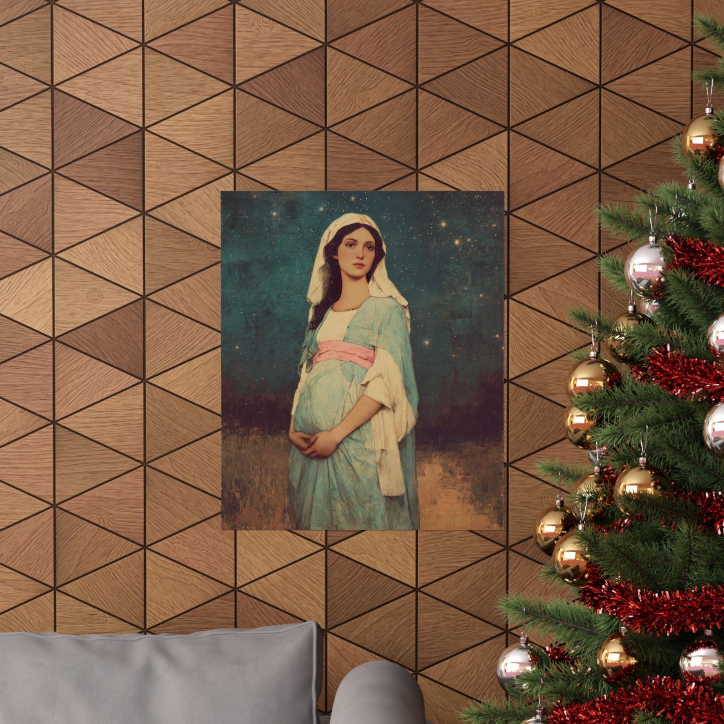 Our Lady of 'O' - Our Lady of Expectation - Mother Mary - Marian Art - Sanctified Souls Print - Multiple Sizes - Premium Vertical Posters