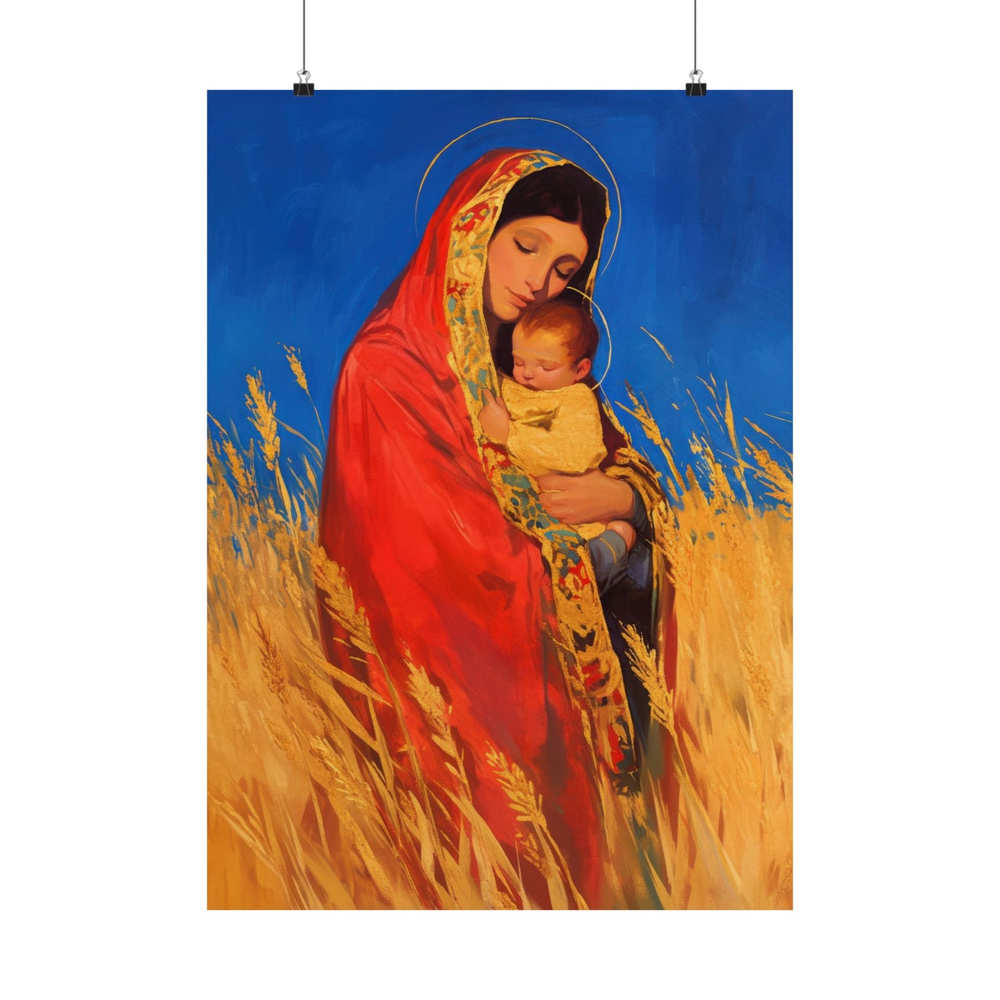 Our Lady of the Harvest - Sanctified Souls Print - Multiple Sizes - Premium Posters - Catholic Art - Christian Home