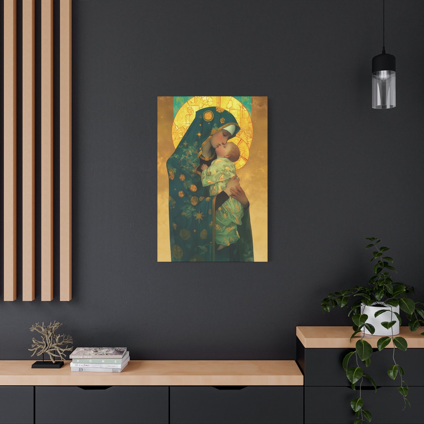 Peaceful Refuge - Mary and the Christ Child - Museum Wrapped Canvas - Print - Religious Art for your Home - Catholic Saint Art