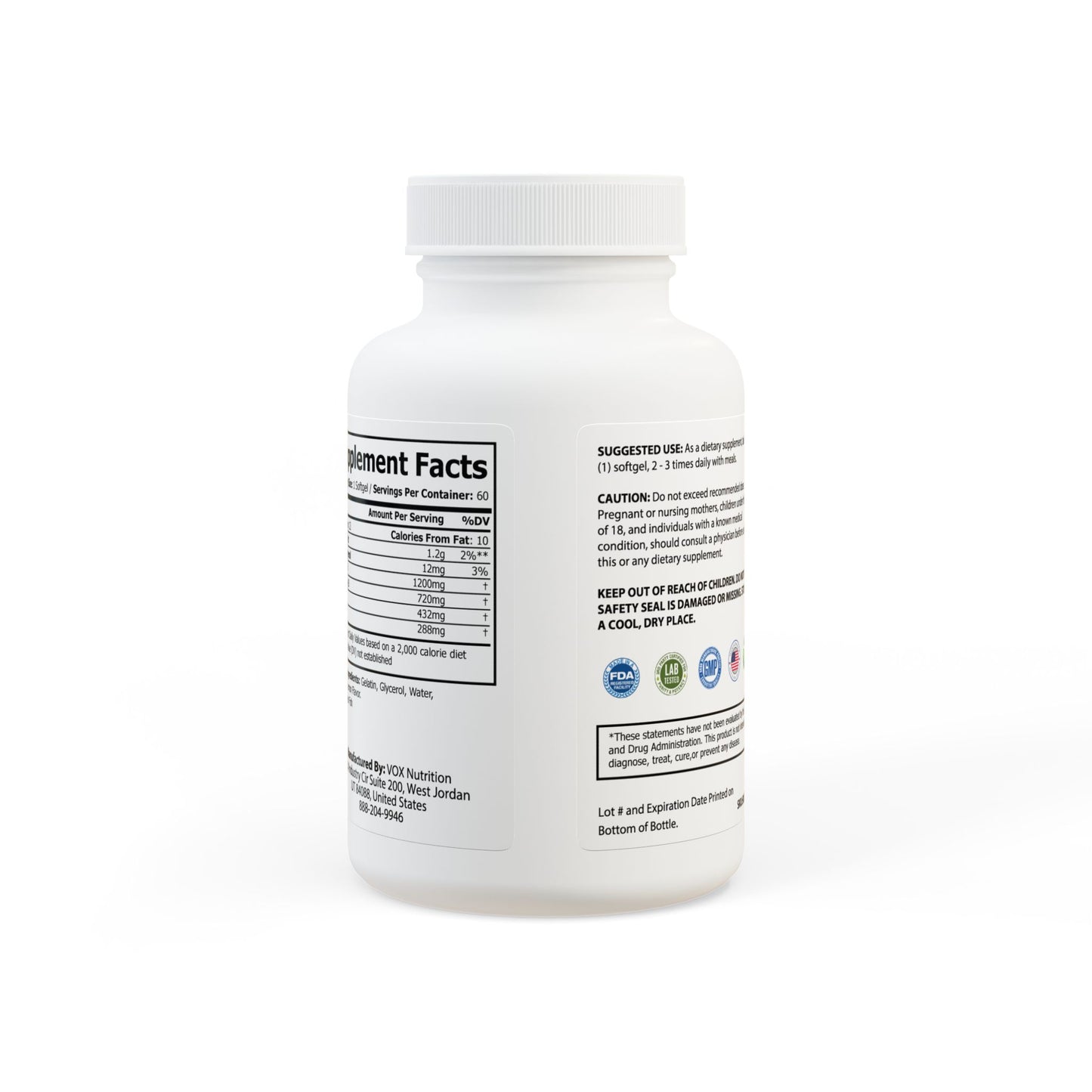 Saint Agnes's Rule & Remedy - Strength · Fortitudo - Quiet Endurance - Omega 3 Fish Oil Supplement (60 Softgels)