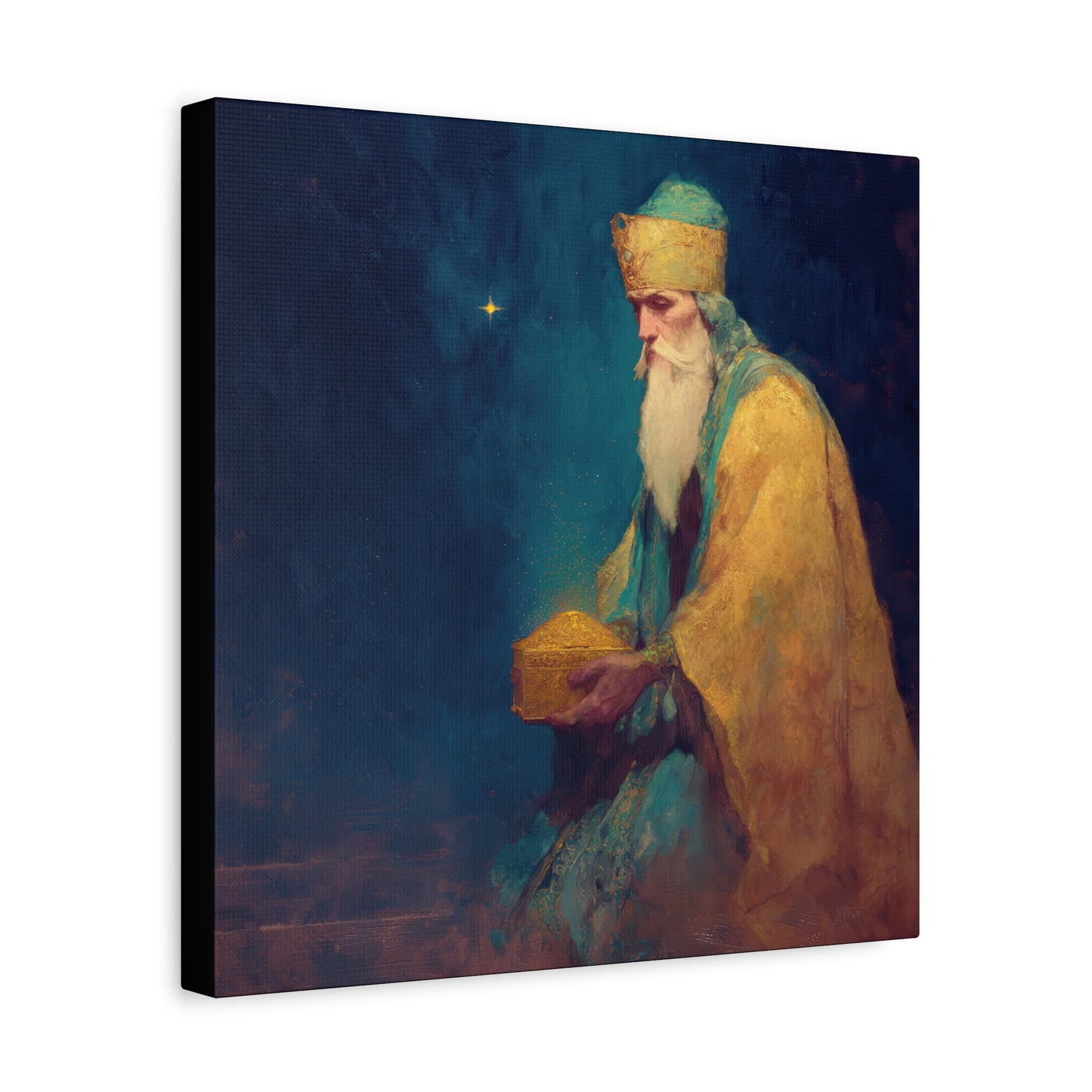 Caspar and the Offering of Worship - 3 Wise Men - Gallery Wrapped Canvas - Print - Religious Art for your Home - Catholic