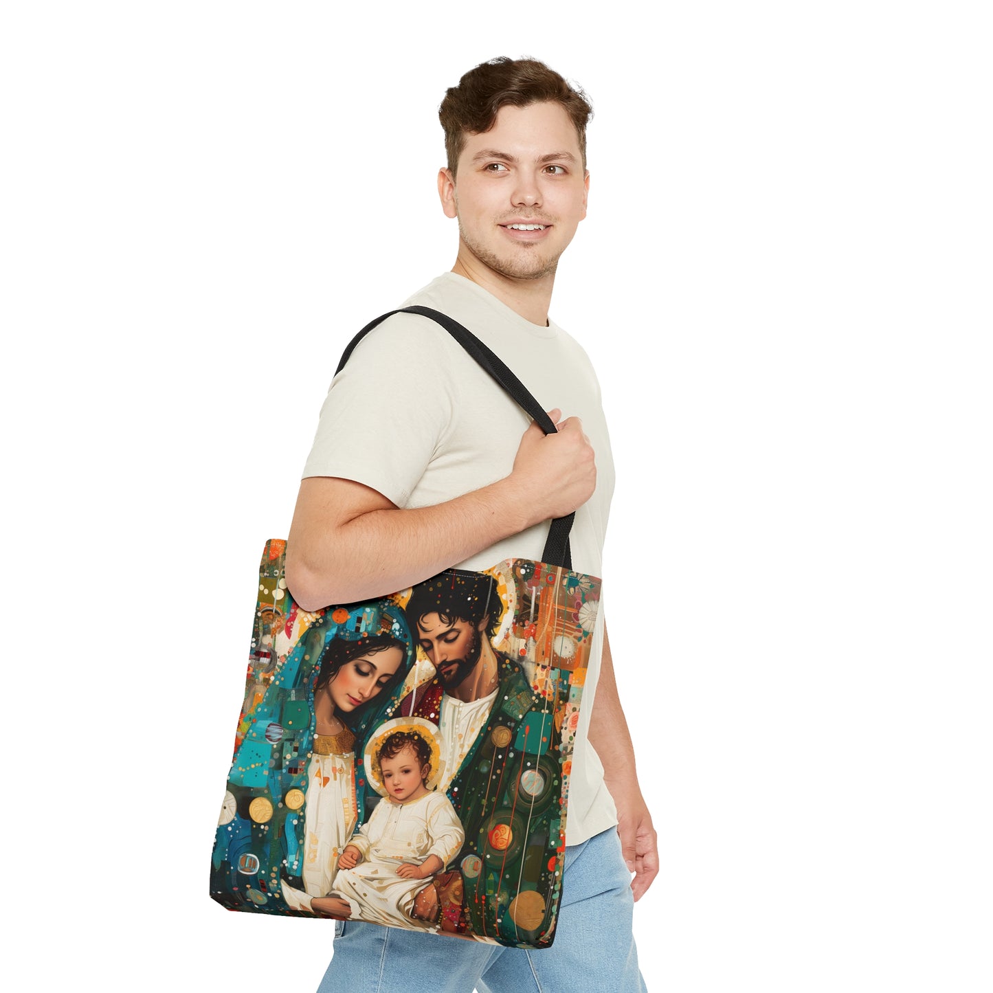 Eternal Light - The Holy Family Tote Bag - Purse - Three sizes - Large Medium Small Faith Art Bag - Catholic purse - Double Sided