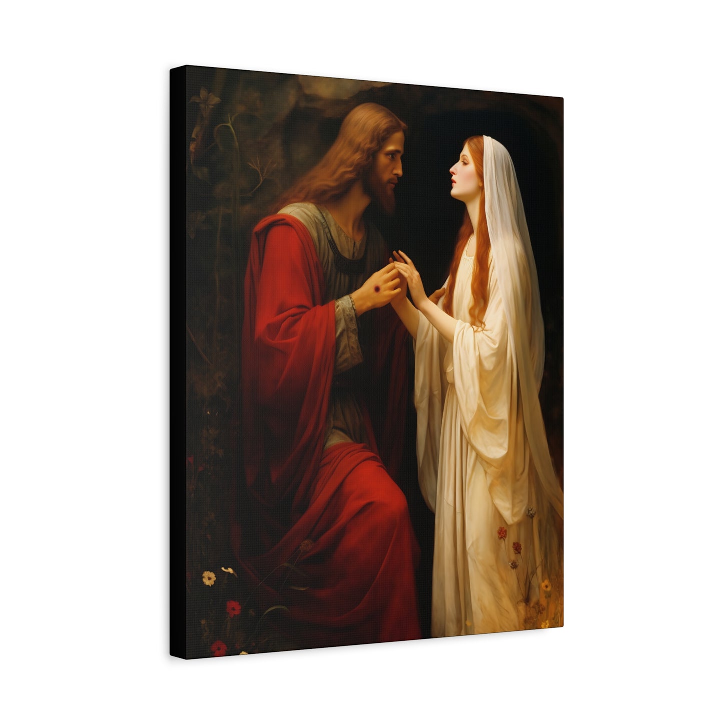 Revelation of Redemption Mary Magdalene and the Risen Christ - Gallery Wrapped Canvas - Sanctified Souls Print - Religious Art for your Home