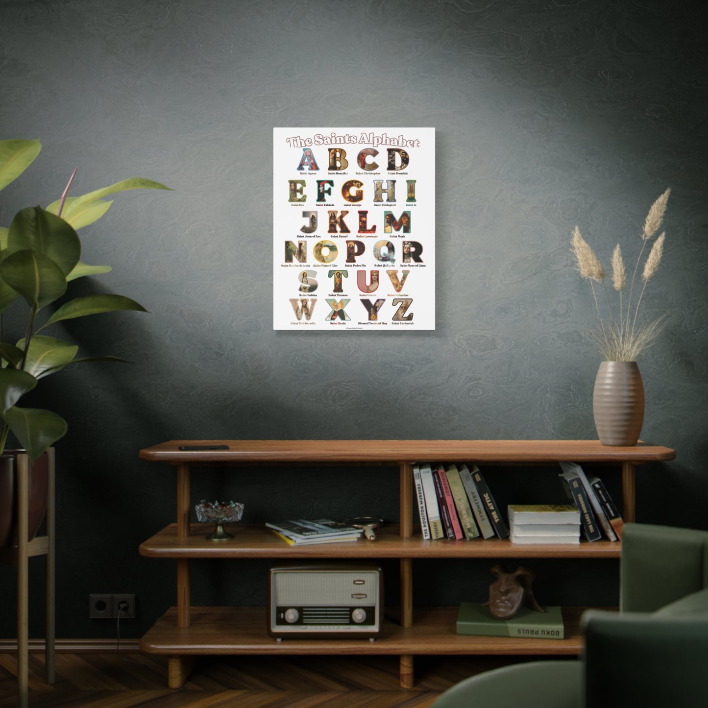 Catholic Saints ABC Alphabet Canvas - A to Z Saints Wall Art - Catholic Saints Chart - Catholic Nursery / Homeschool - Saints of the Church