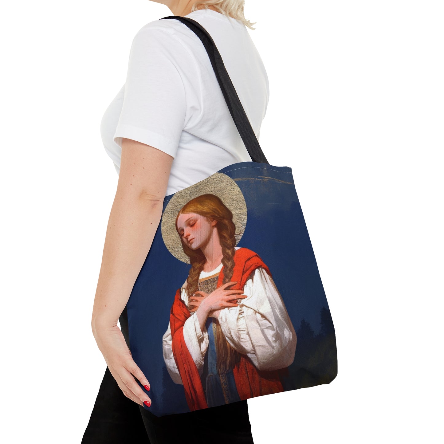 Saint Genevieve - Tote Bag - Large Medium Small Faith Art Bag - Catholic Faith Purse