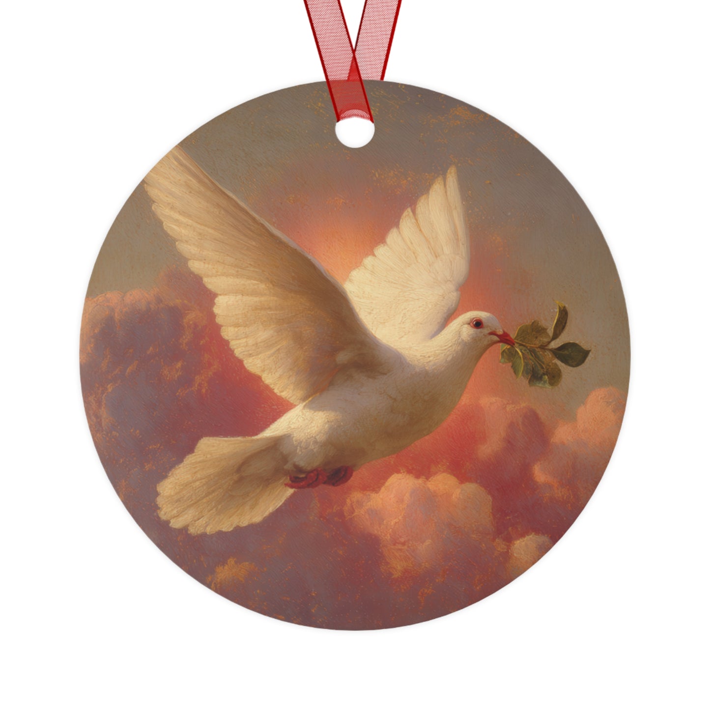 The Spirit Who Restored the Horizon - Holy Spirit - The Dove Metal Ornament - Religious Holiday Christmas Ornament and Keepsake