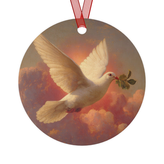 The Spirit Who Restored the Horizon - Holy Spirit - The Dove Metal Ornament - Religious Holiday Christmas Ornament and Keepsake