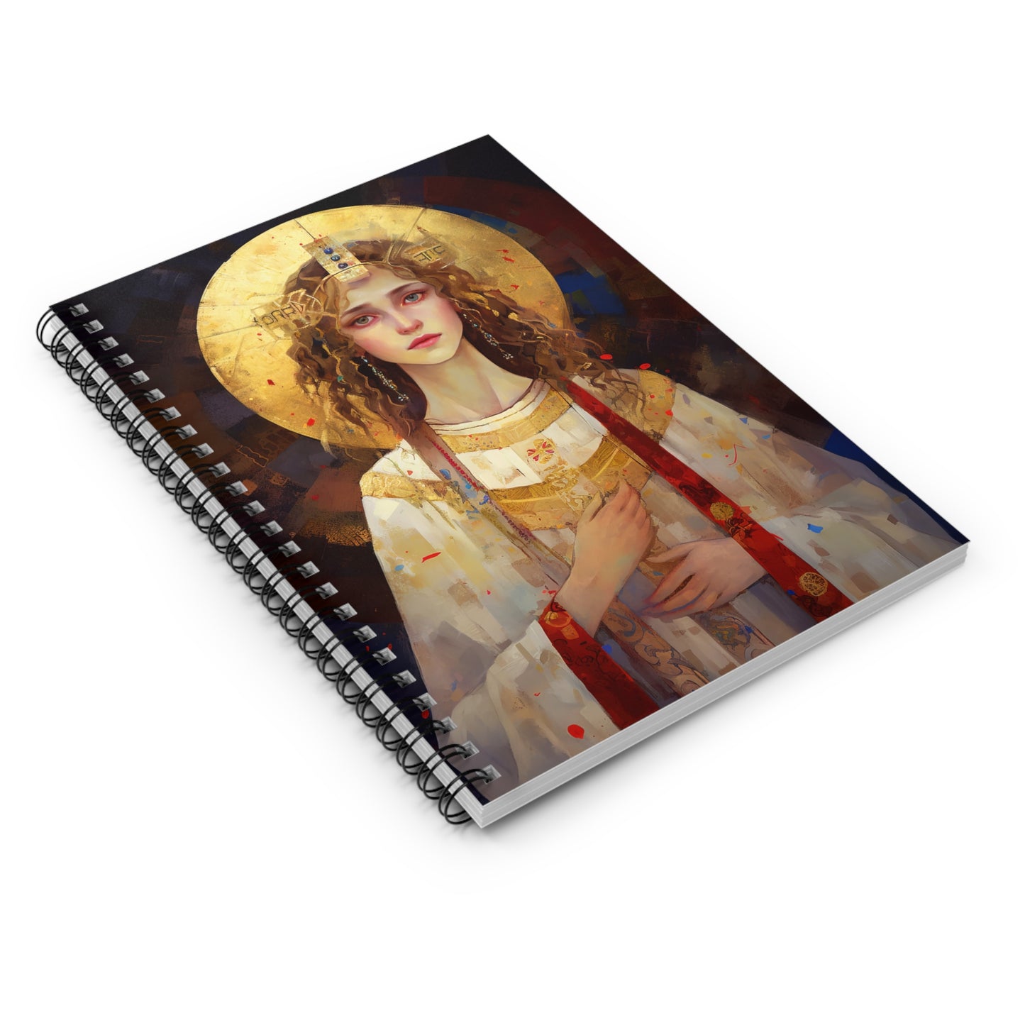 Saint Ursula Journal - Sanctified Souls Art - Religious Based Notebook - Spiral Notebook - Ruled Line