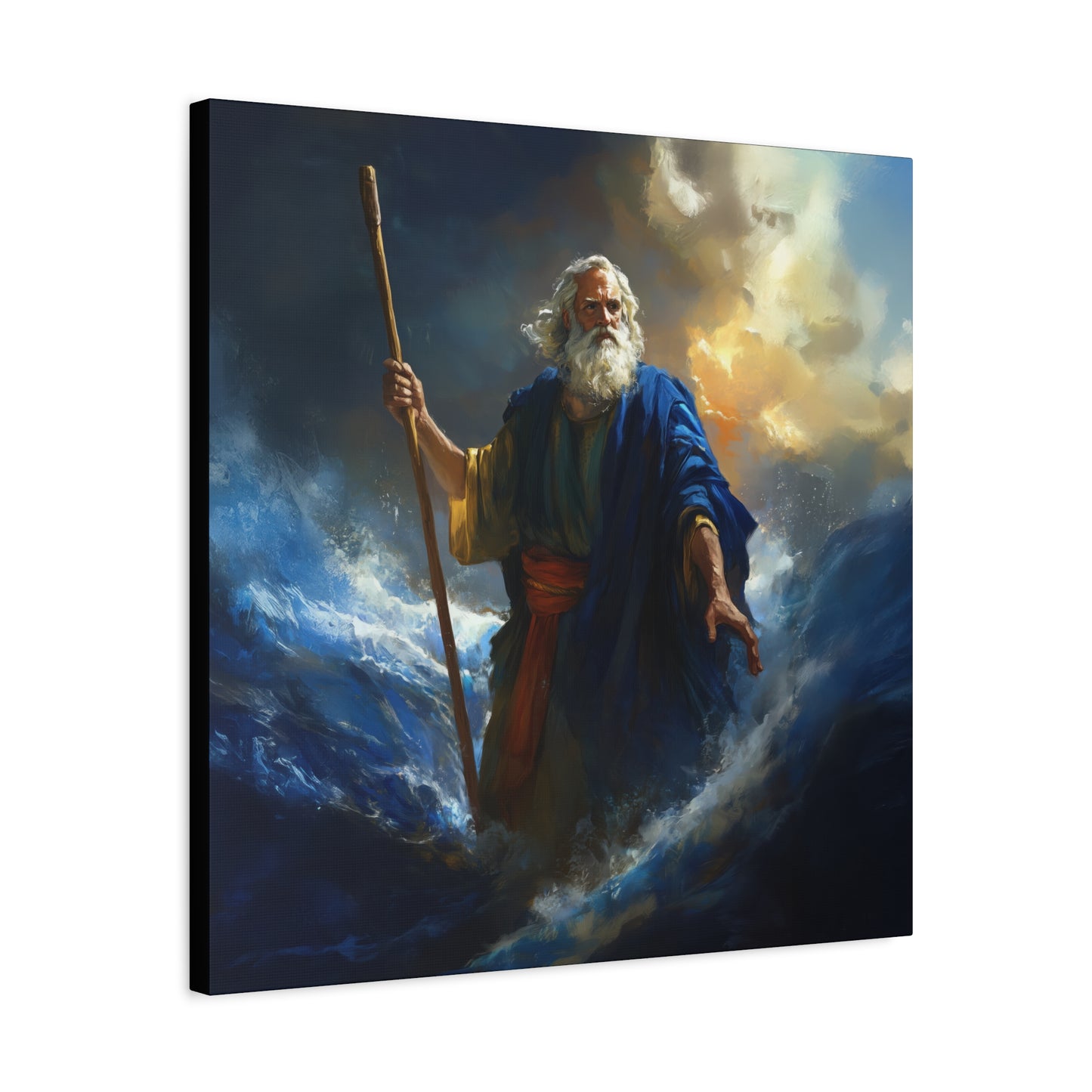 Moses Before the Trembling Sea - Gallery Wrapped Canvas - Print - Religious Art for your Home - Catholic Art