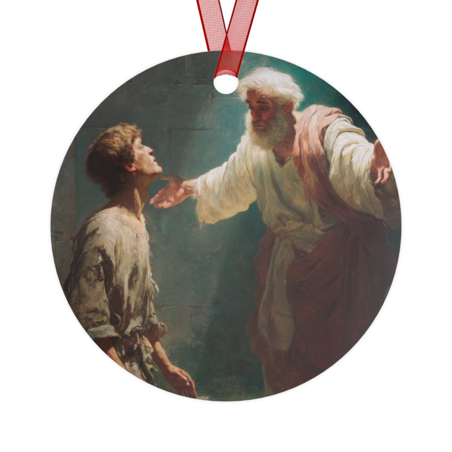 Homecoming of the Prodigal Son - Metal Ornament - Religious Holiday Christmas Ornament and Keepsake