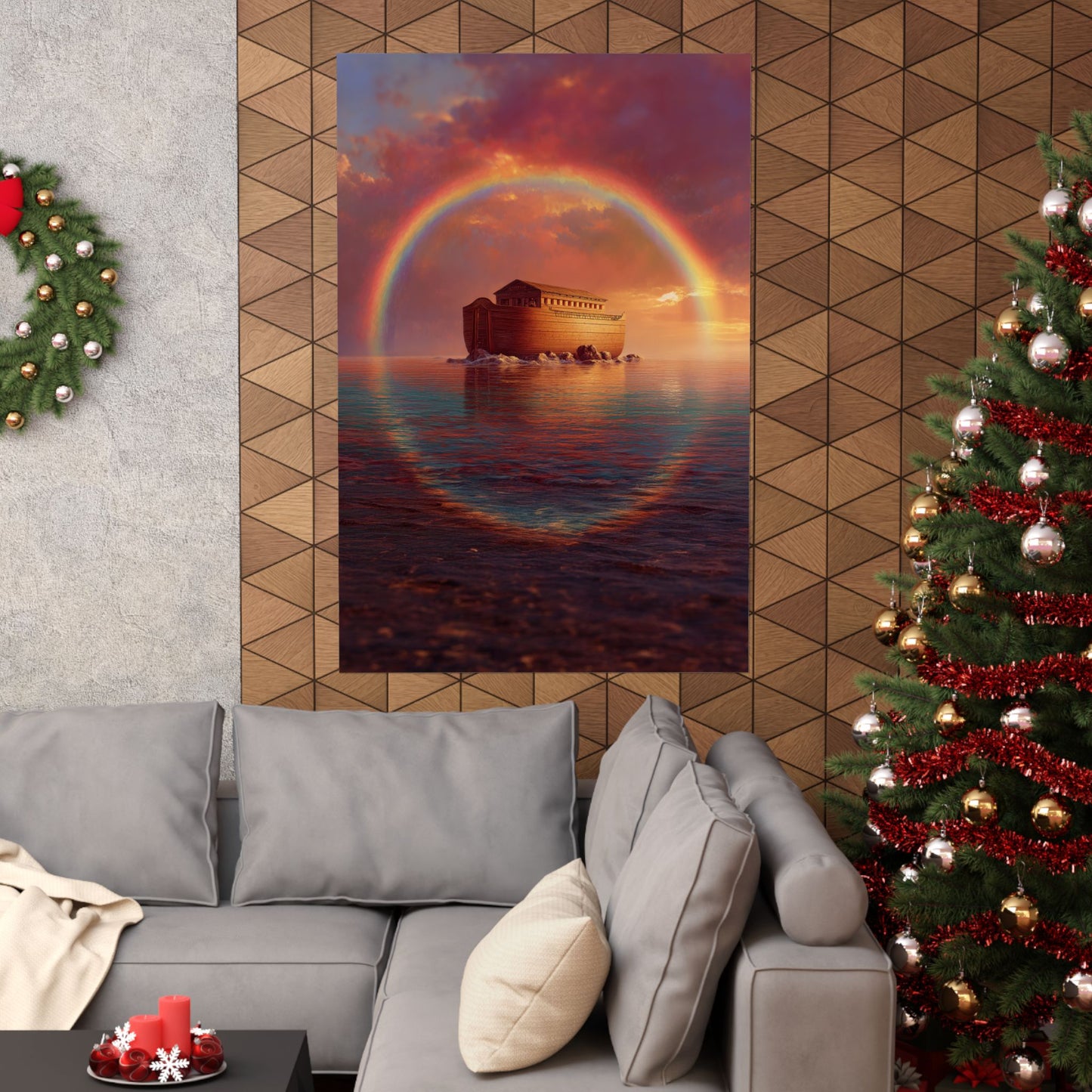 Sheltered Beneath the Covenant Sky - Noah's Ark - Sanctified Souls Print - Multiple Sizes - Premium Matte Vertical Posters