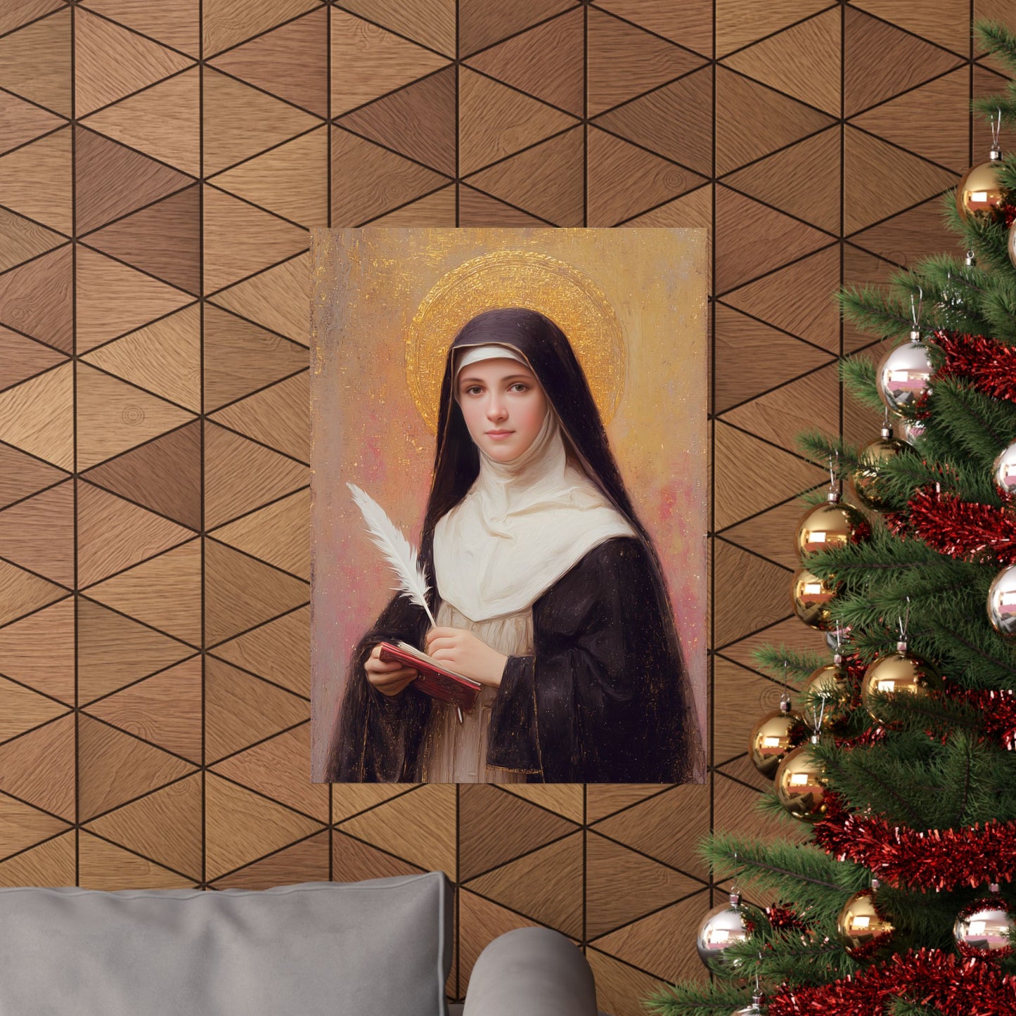 Saint Mechtildis / Mechtide of Hefta / Mechthild of Hackeborn - Sanctified Souls Print - Multiple Sizes - Premium Matte Vertical Posters