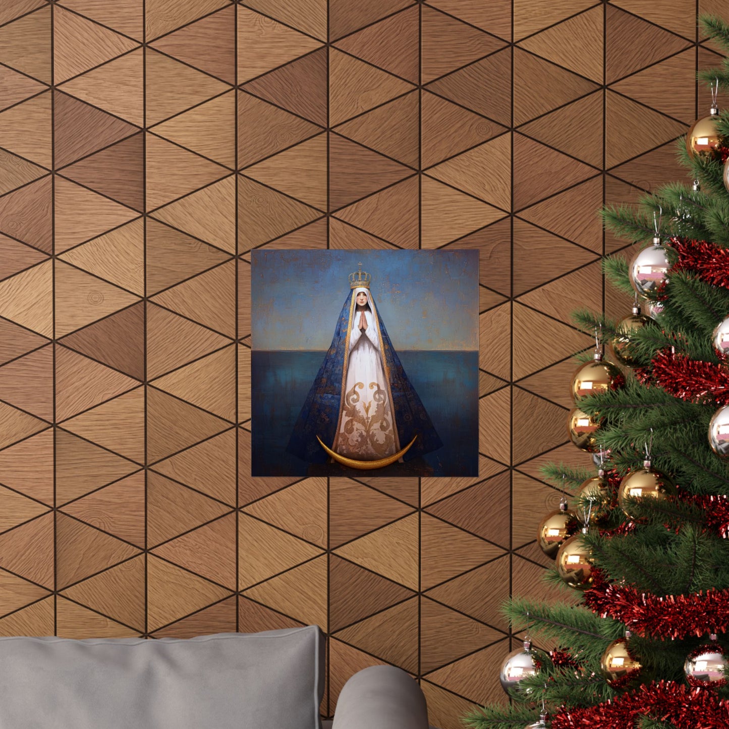 Virgen del Valle - Mother Mary  - Virgin of the Valley - Marian Art - Sanctified Souls Print - Multiple Sizes - Premium Vertical Posters
