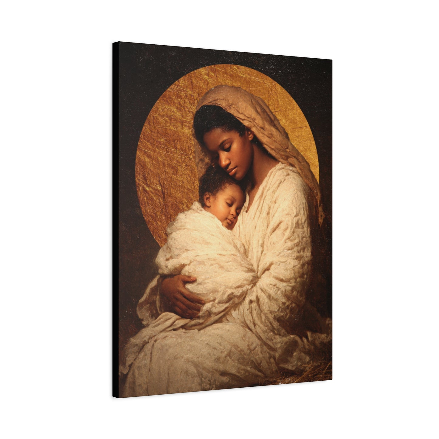 Our Lady of the Manger - Mother Mary and the Christ Child - Gallery Wrapped Canvas - Print - Religious Art for your Home - Catholic