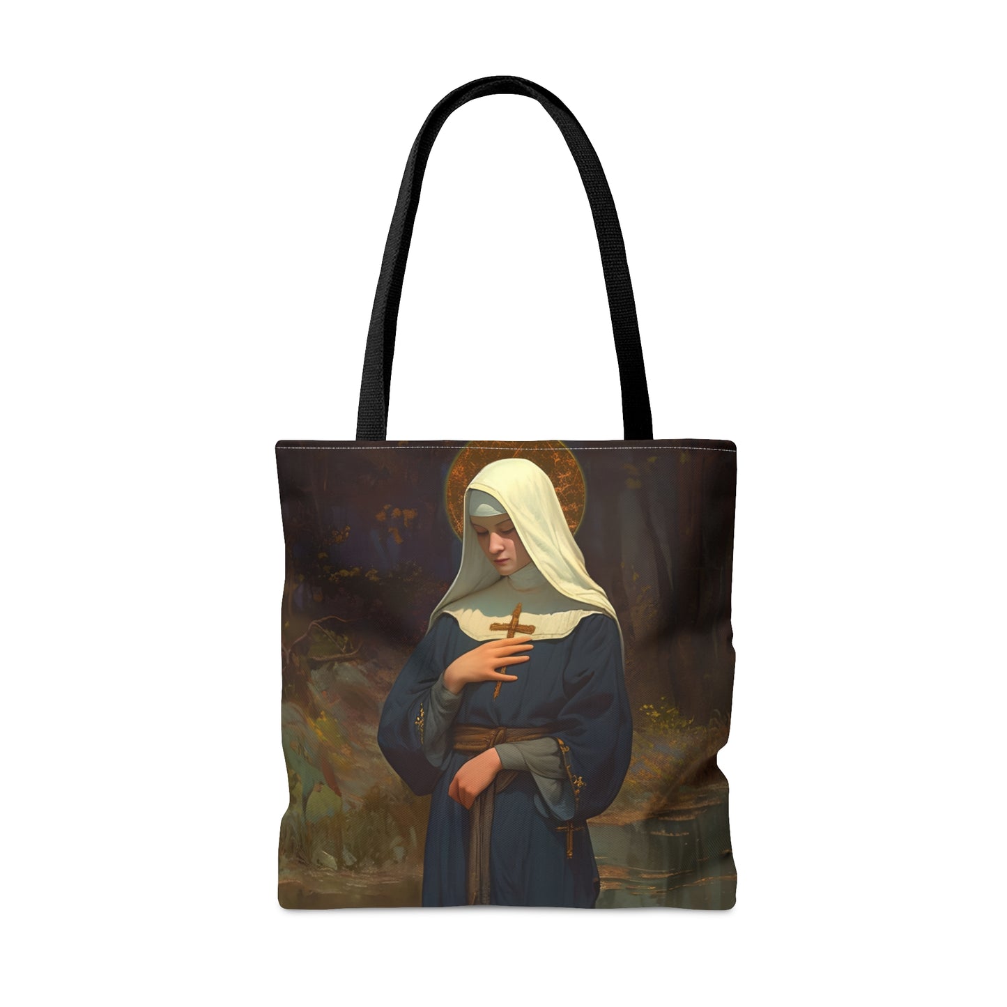 Saint Modwenna Tote Bag - Large Medium Small Faith Art Bag - Catholic Faith Purse - Religious Carry All Reusable - Gifts for Catholics