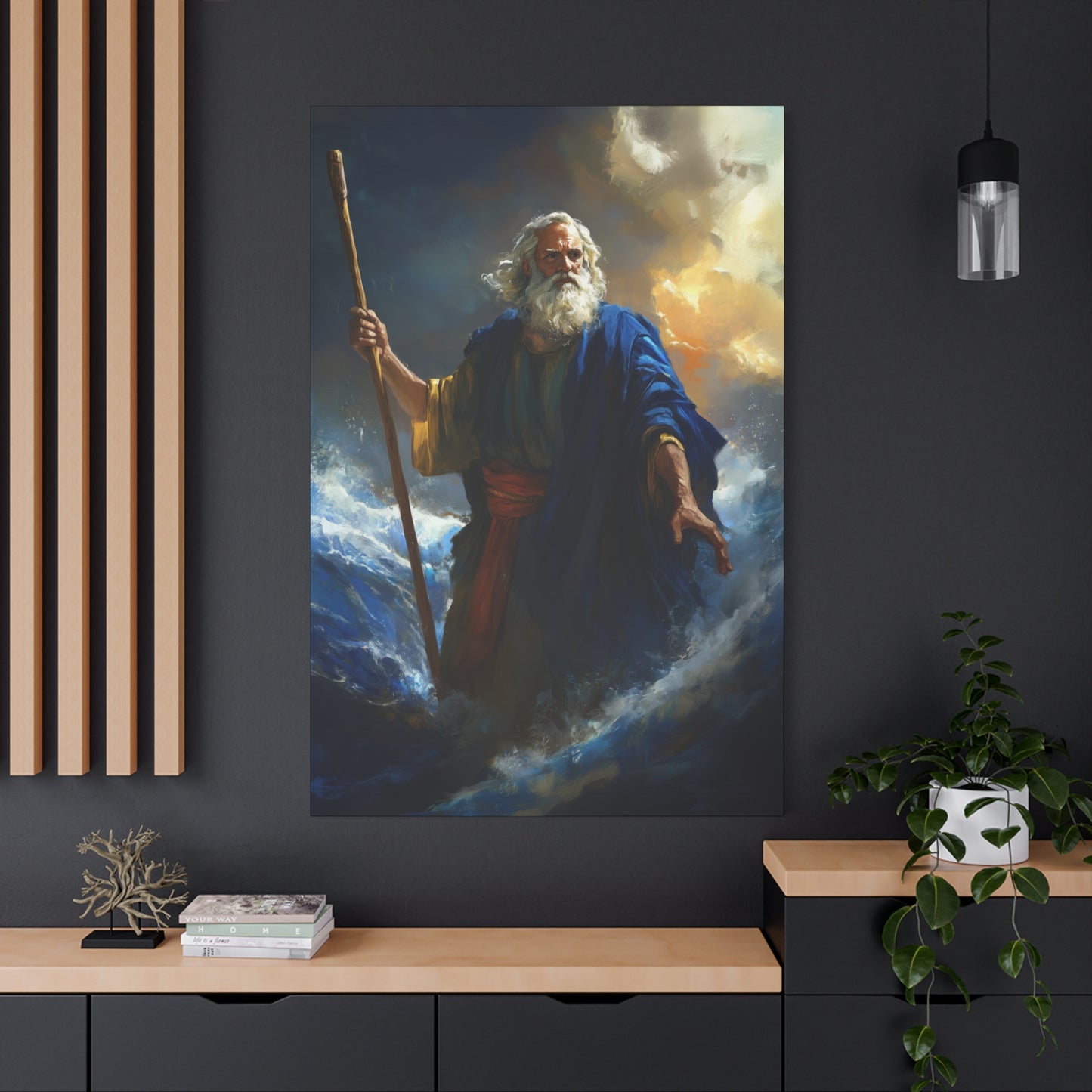 Moses Before the Trembling Sea - Gallery Wrapped Canvas - Print - Religious Art for your Home - Catholic Art