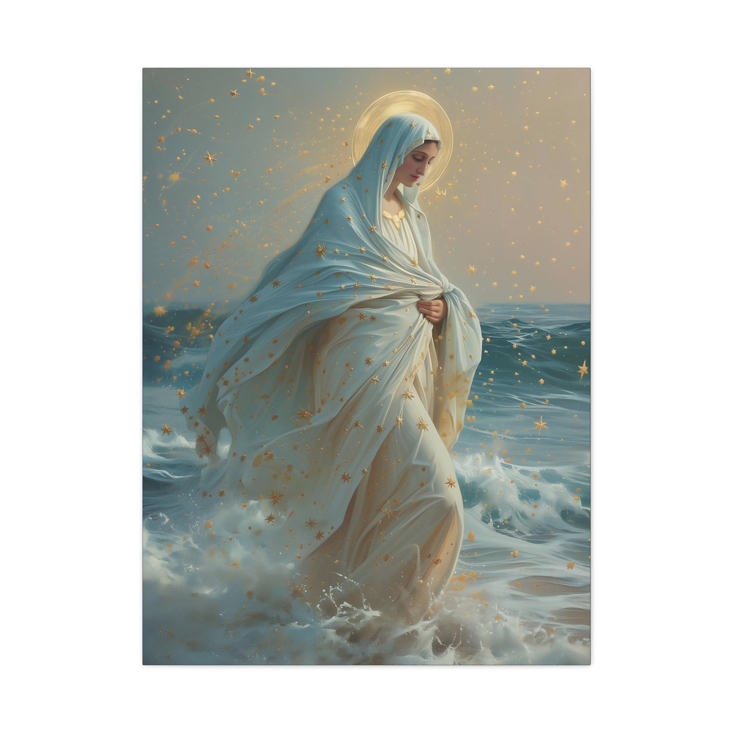 Guiding Light - Our Lady, Star of the Sea - Museum Wrapped Canvas - Sanctified Souls - Religious Art for your Home