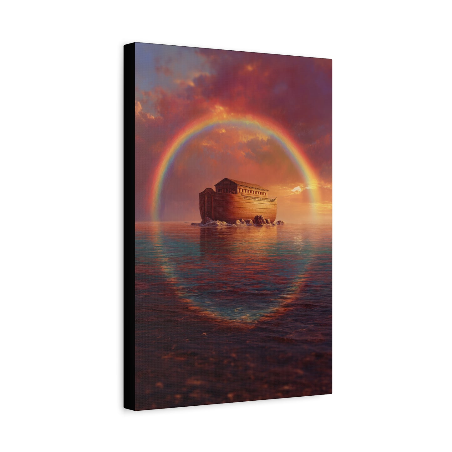 Sheltered Beneath the Covenant Sky - Noah's Ark - Gallery Wrapped Canvas - Print - Religious Art for your Home - Catholic