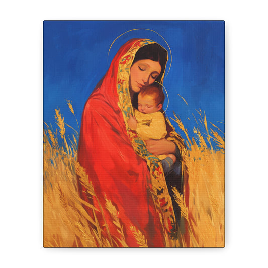 Our Lady of the Harvest  - Multiple Sizes - Catholic Home art - Museum Wrapped Canvas - Sanctified Souls Print
